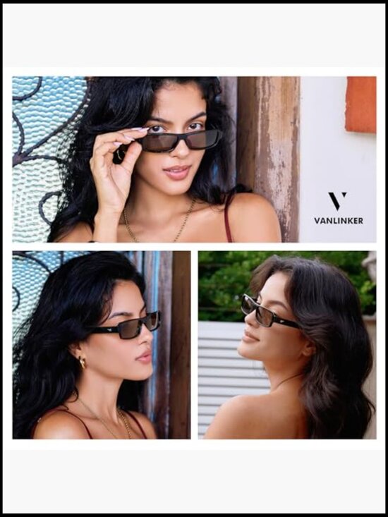 Retro Rectangle Polarized Sunglasses Vintage 90s Small Frame Trendy main image 5